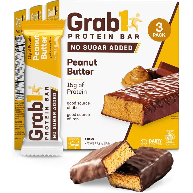 Sugar Free Protein Bars Peanut Butter 3 Pack 12 Bars 7g Fiber Delicious and Nutritious Low Calorie Zero Sugar