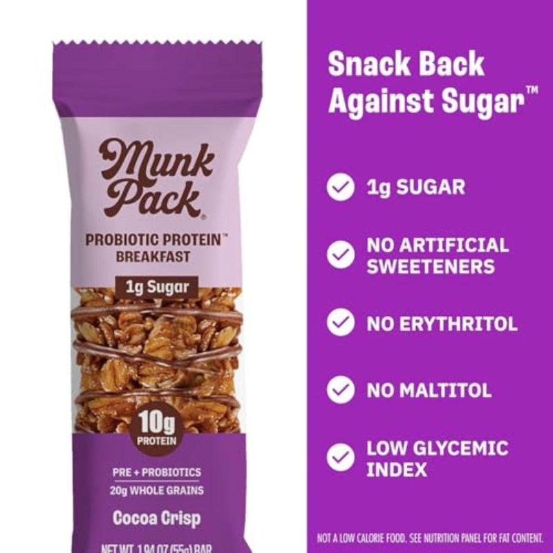 Probiotic Protein Breakfast Bars 10g Plant Protein 1g Sugar 6g Fiber For Adults Low Sugar Snack GlutenFree DiabeticFriendly NonGMO Sampler Pack 5 Pack