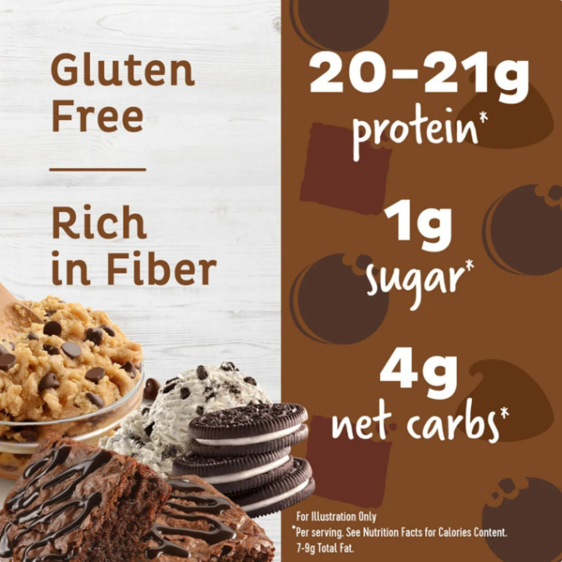 14-Count High-Protein Low-Sugar Mixed Flavor Protein Bars - Cookie Dough, Cookies & Cream, Chocolate Brownie, Ideal for Fitness, Meal Replacement, On-the-Go Snacks